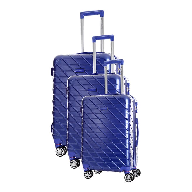 Travel One Blue Leiria Set Of Three 8 Wheeled Suitcases 46/56/66cm