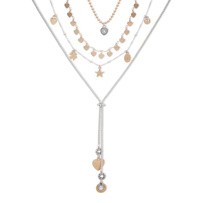 BiBi Bijoux Silver/Gold Charm Layered Necklace