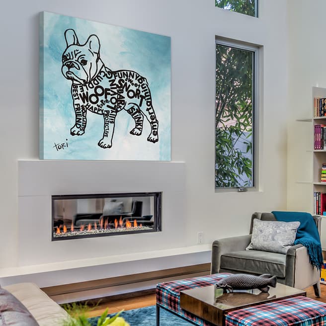Marmont Hill Graphic Frenchie Printed Canvas, 81x81cm