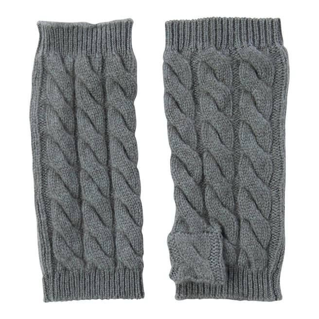  Khaki Cashmere Cable Knit Short Wrist Warmers