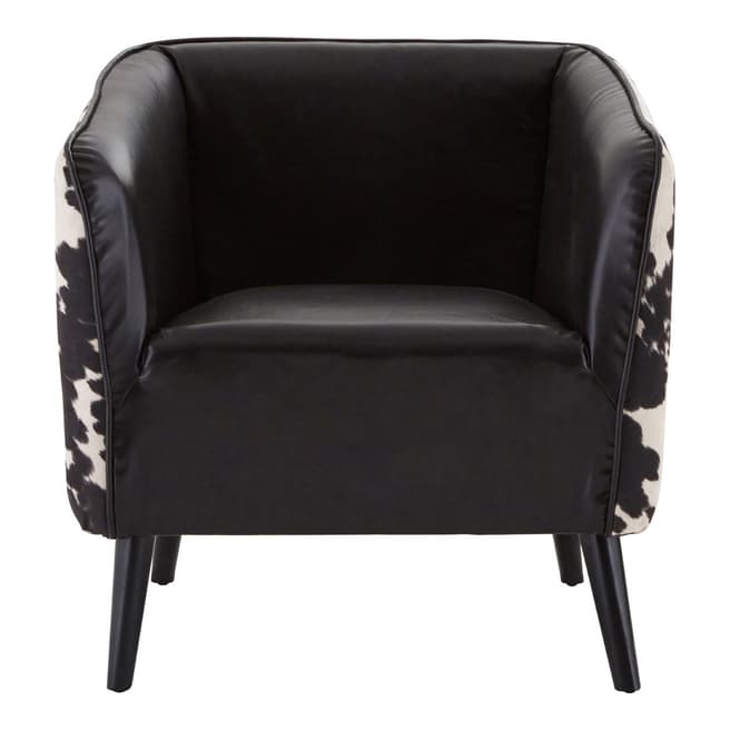 Premier Housewares Rodeo Cowhide Chair, Black/White