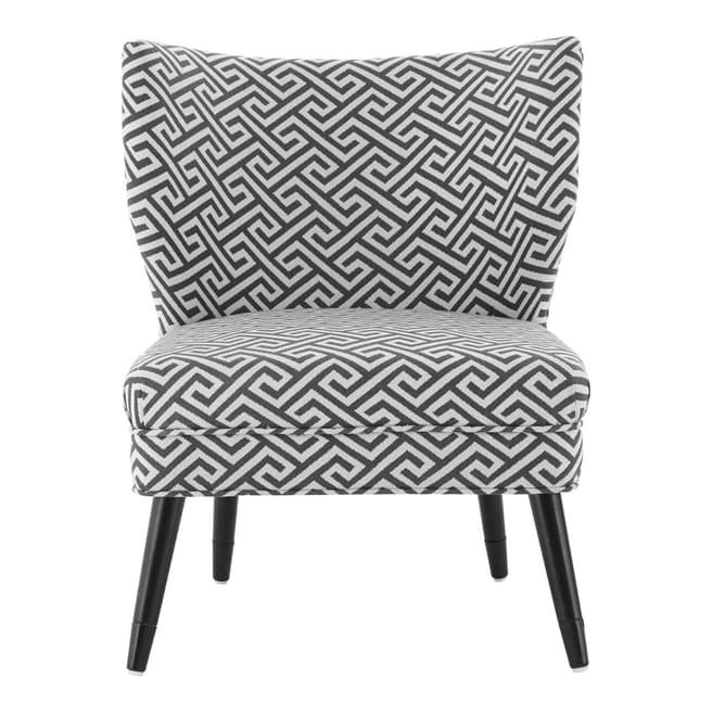 Premier Housewares Regents Park Jacquard Print Wingback Chair, Black/Beige