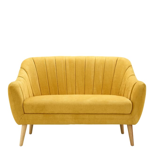 Premier Housewares Gottenberg 2 Seater Sofa, Yellow