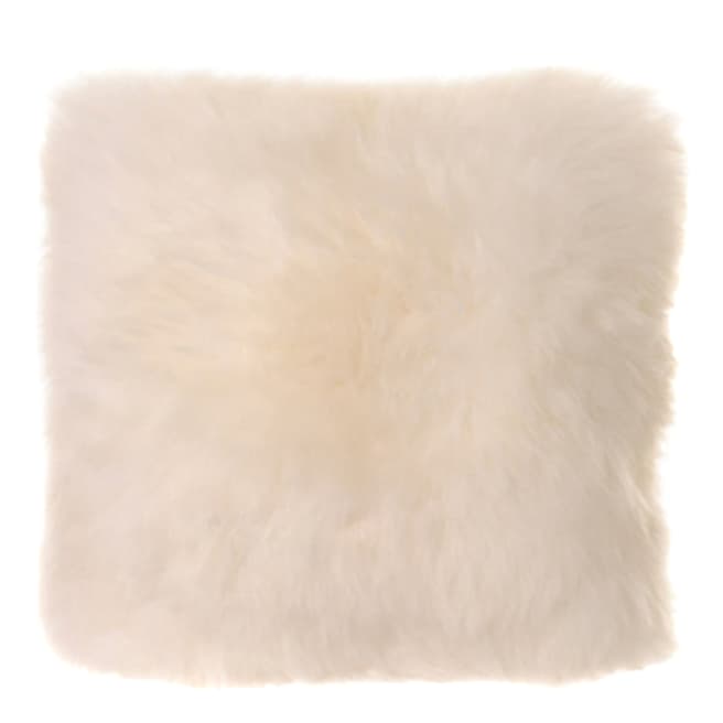 Baa Stool Ivory Square Shaped Sheepskin Cushion