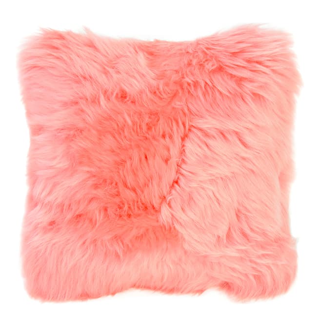 Baa Stool Baby Pink Square Shaped Sheepskin Cushion