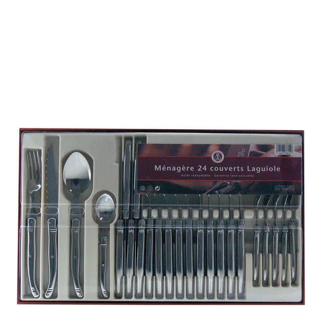 Laguiole 24 Piece Silver Cutlery Set