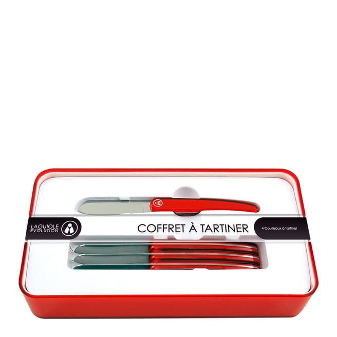 Laguiole Stainless Steel Butter Knife Set, Red