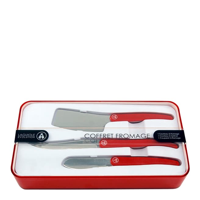 Laguiole Set of 3 Red Specialist Cheese Knives