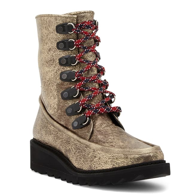 Free People Gold Fallon Hiker Boots