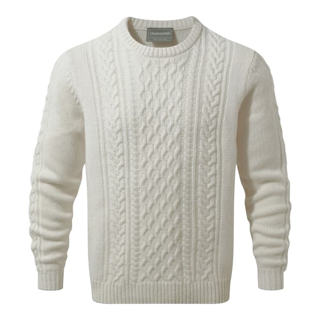 Craghoppers White Aron Knit Jumper