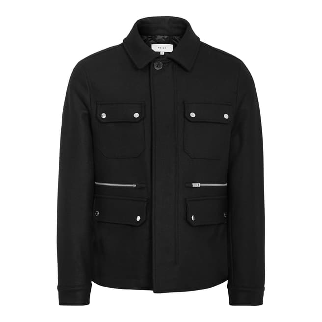 Reiss Black Rowland Short Coat