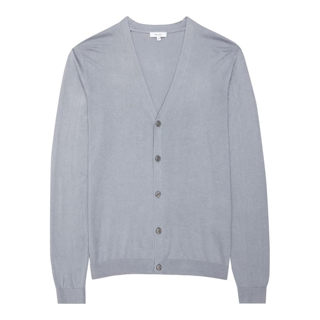 Reiss Light Blue Seamore Knitted Cardigan