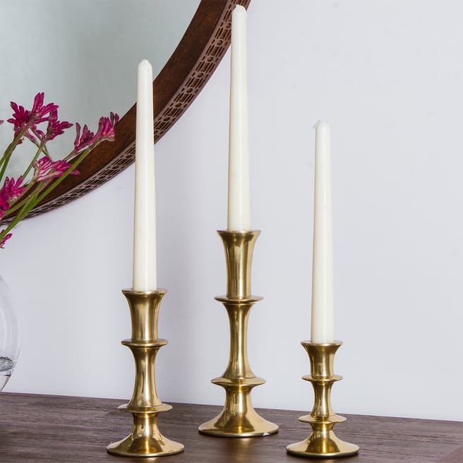 Gallery Living Soft Brass Colwin Candlestick Candleholder Large
