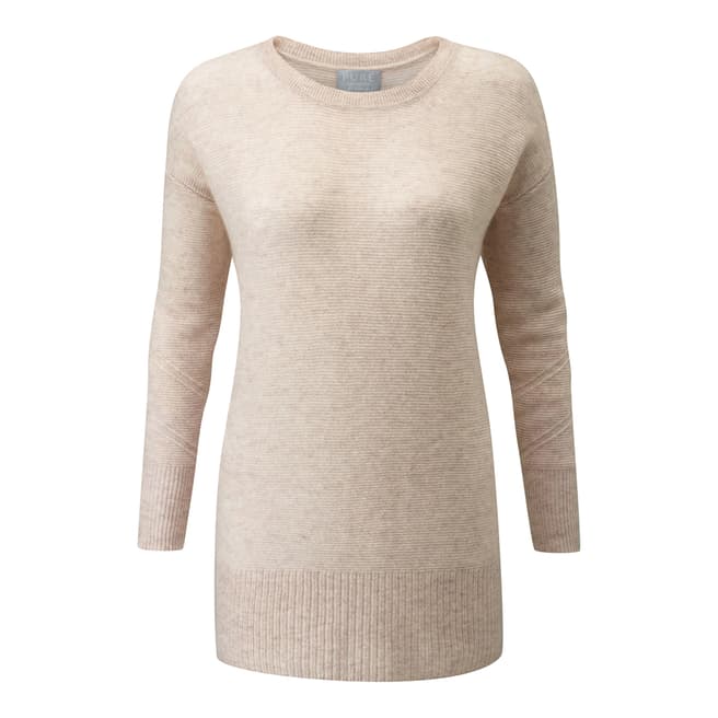 Pure Collection Marble Cashmere Textured Crew Neck Jumper