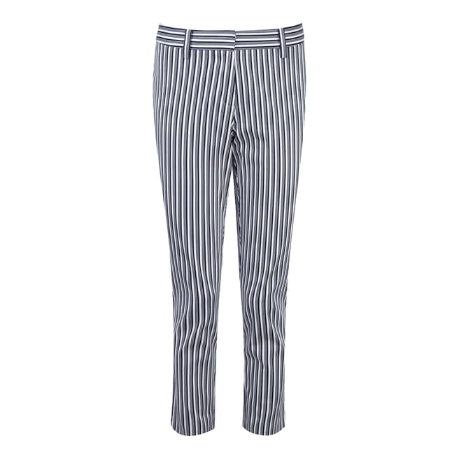 Pure Collection Navy Double Stripe Capri Trousers