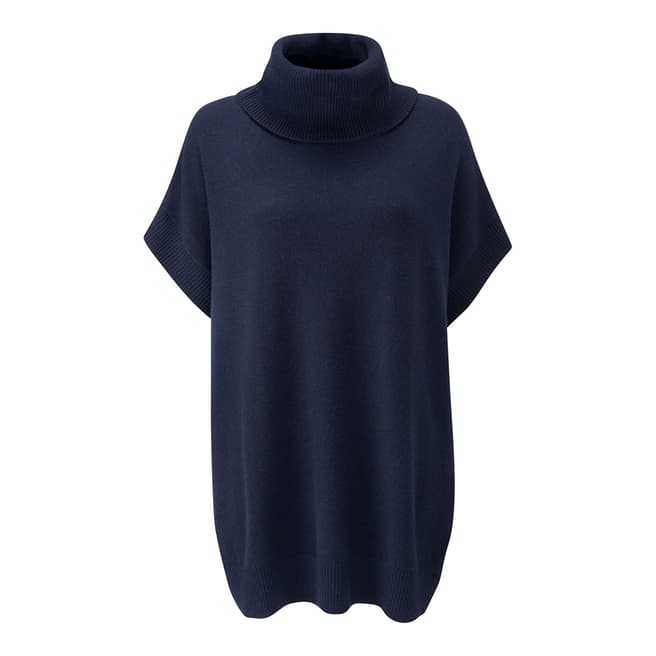 Pure Collection Navy Tabard Cashmere Jumper