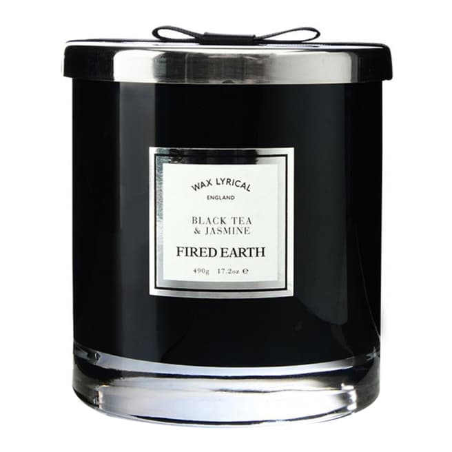 Wax Lyrical Glass Candle, Large Black Tea & Jasmine, Fired Earth