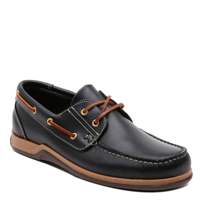 Ortiz & Reed Dark Navy Leather Colina Boat Shoes