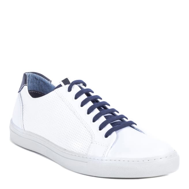 Ortiz & Reed White/Blue Leather Natrang Trainers