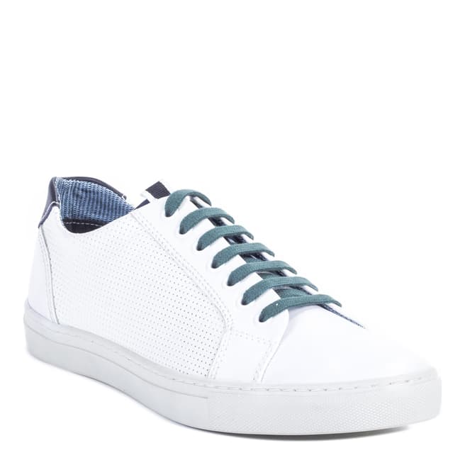 Ortiz & Reed White/Green Leather Natrang Trainers