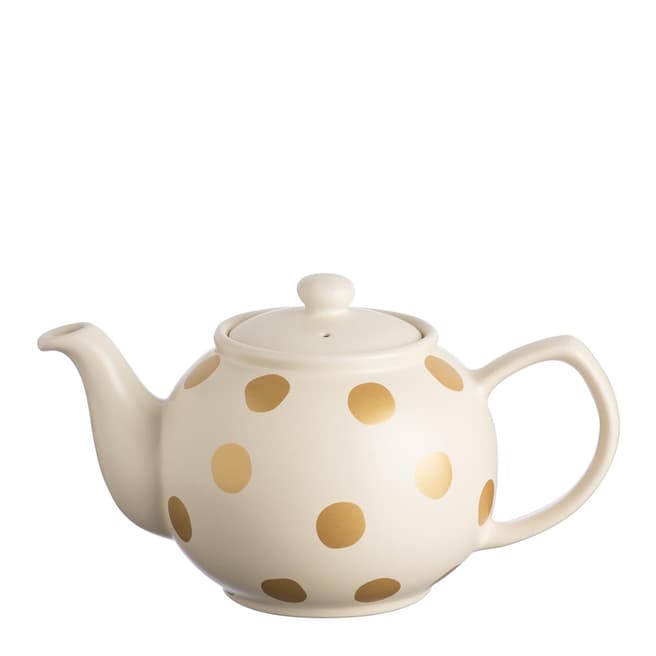 Price & Kensington Gold Spot Cream Teapot, 6 Cup