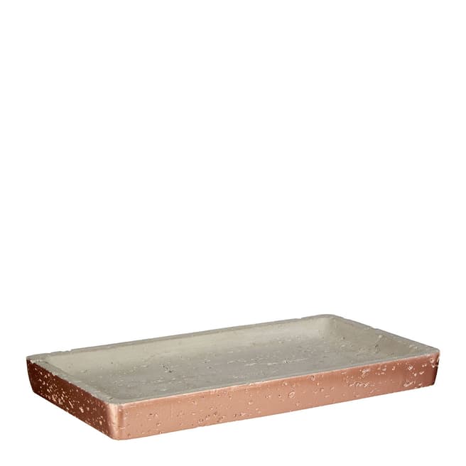 Premier Housewares Neptune Bathroom Tray, Copper/Concrete