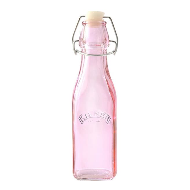 Kilner Set of 12 Pink Clip Top Bottles, 0.25L