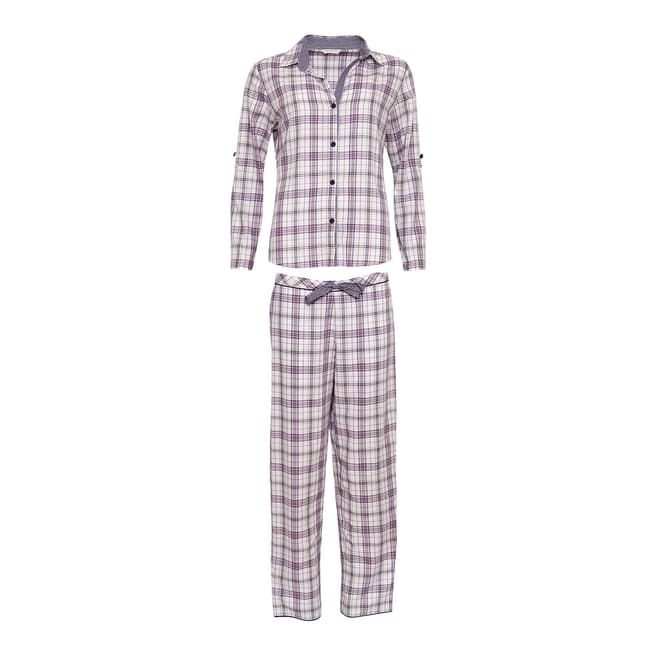 Cyberjammies White Check Print Abigal Woven Pajamas - Gift Set
