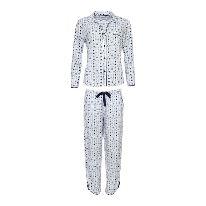 Cyberjammies White Geo Print Josie Woven Pajamas -Gift Set