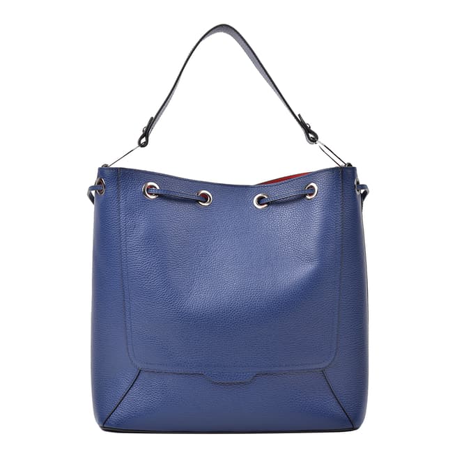 Renata Corsi Blue Leather Soft Shoulder Bag