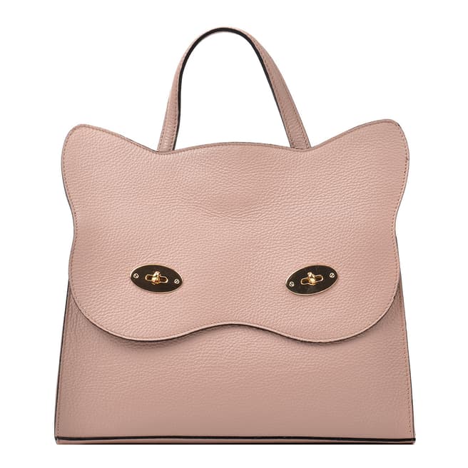 Renata Corsi Pink Leather Cat Top Handle Bag