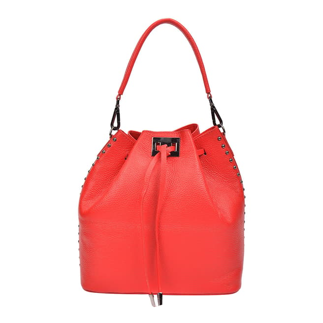 Renata Corsi Red Leather Top Handle Bag