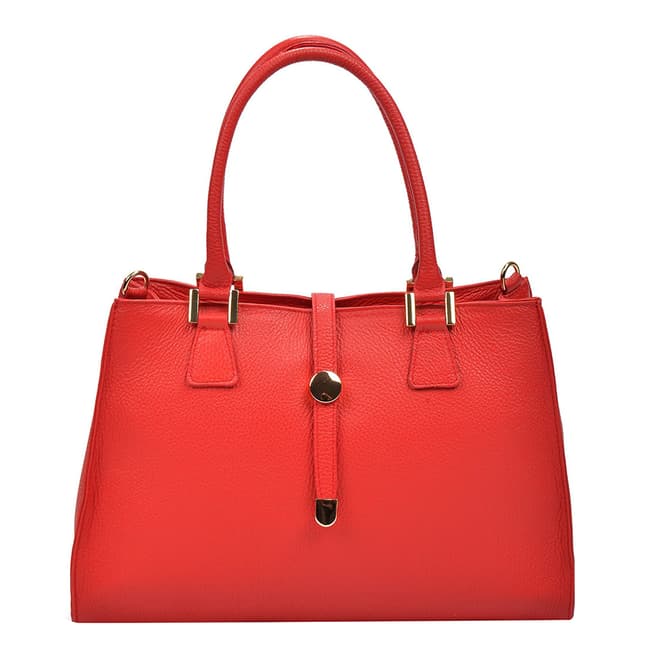 Renata Corsi Red Leather Tote Bag