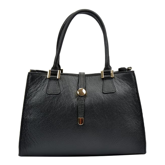 Renata Corsi Black Leather Tote Bag
