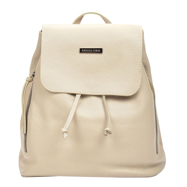 Renata Corsi Cream Leather Backpack