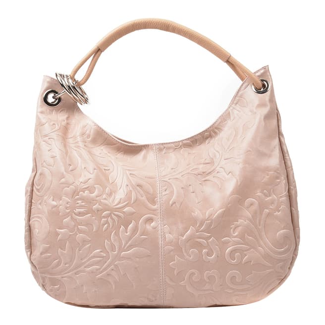 Renata Corsi Pink Leather Floral Print Shoulder Bag