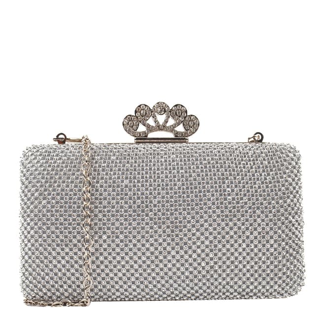 Renata Corsi Silver Gemstone Clutch Bag