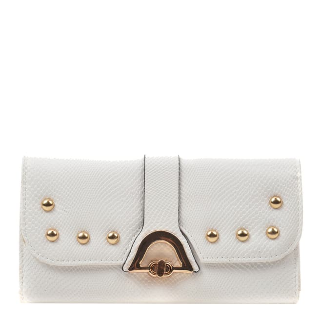 Renata Corsi White Leather Flap Over Wallet