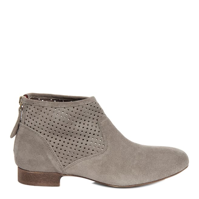 Eye Grey Suede Perforated Panel Ankle Boot