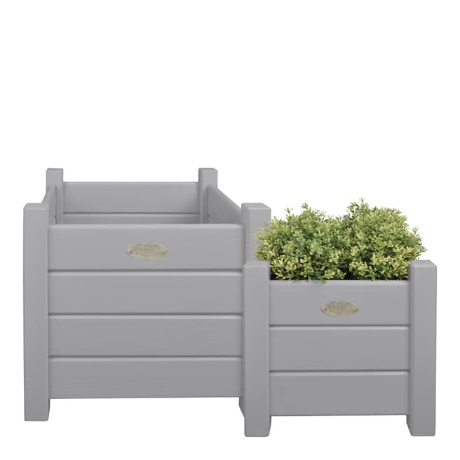 Fallen Fruits Set of 2 Grey Square Wooden Planters