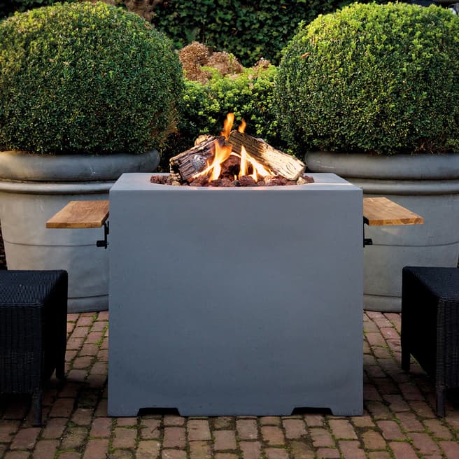 Happy Cocooning Square 76cm Fire Pit, Grey