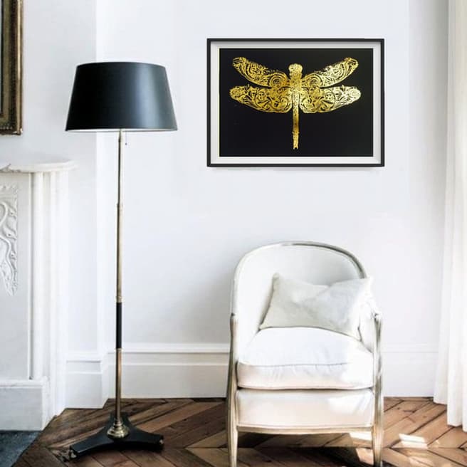 Hoxton Art House Golden Wings, Gold Leaf Paper Print, 30x42cm