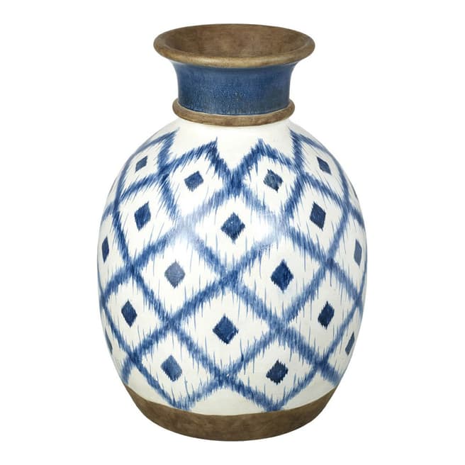 Parlane White/Blue Mykonos Small Vase 24x24x36cm