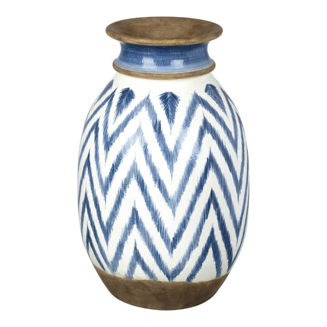 Parlane White/Blue Mykinos Large Vase