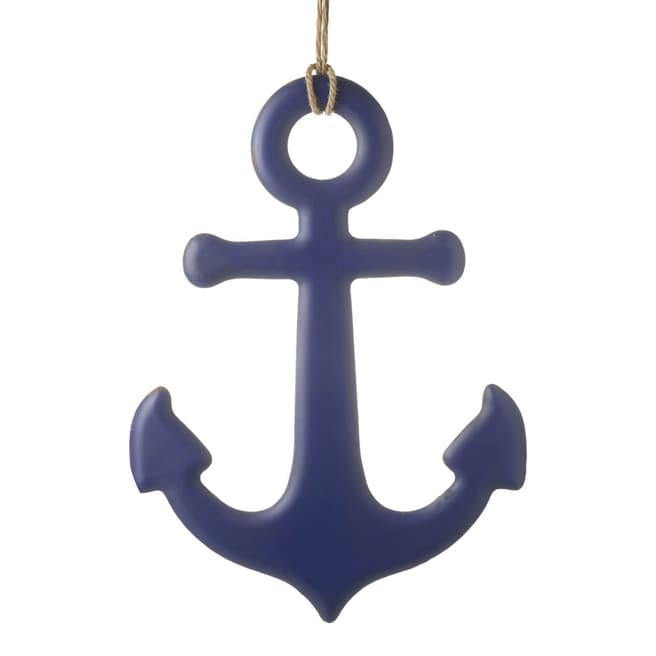 Parlane Blue Metal Anchor Ornament