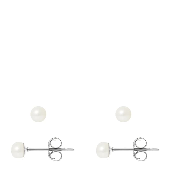 Mitzuko Natural White Silver Freshwater Peal Earrings
