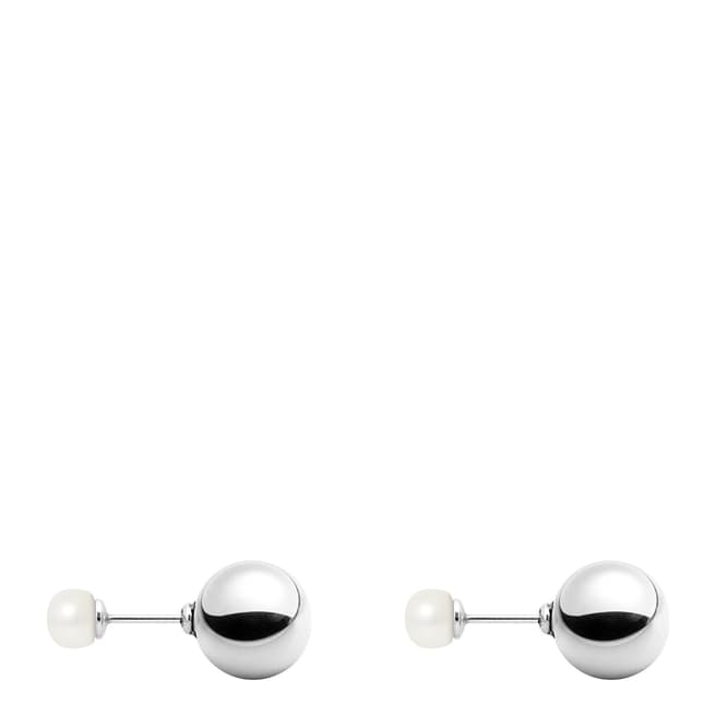 Mitzuko Natural White Silver Freshwater Pearl Earrings