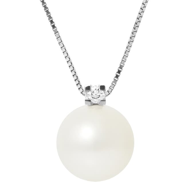 Mitzuko White Silver Freshwater Pearl Necklace