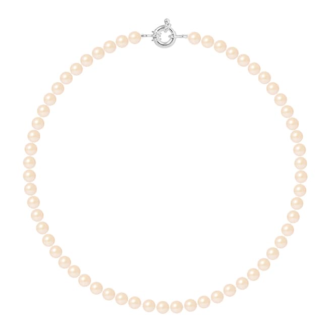 Mitzuko Rose/Pink Row Of Pearls Necklace