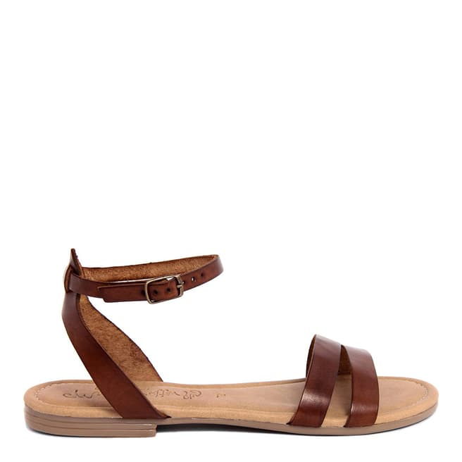 Miss Butterfly Brown Leather Greek Style Sandal